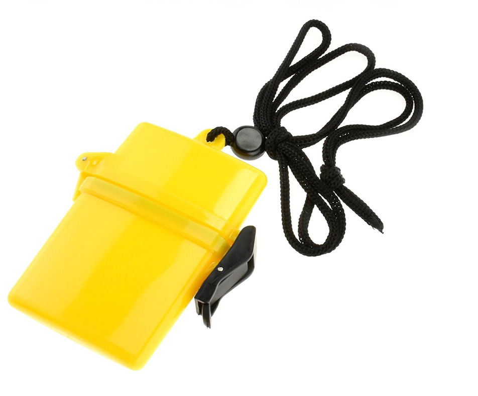 Waterproof Storage Container with Lanyard Yellow Keep Valuables Dry! | eBay